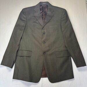 VTG Bachrach Blazer Mens 42L Gray Mario Zegna 3 Button 100% Wool Jacket Coat‎